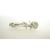 Silver tone metal rose shaped flower alligator hair claw clip fine hair