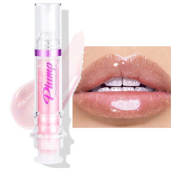 Melemando Lip Plumper 6 Colors Moisturizing Glossy Plumping Lip Gloss Long Lasting Hydrating Natural Lip Plumper for Women Girls (Color 02)