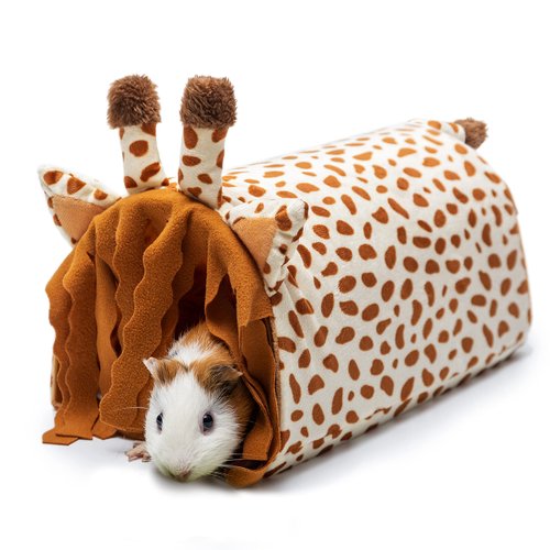 Guinea Pig Hideout - Fleece Tunnel House Cage Accessories for Rat Hamster Hedgehog Chinchilla Small Animal - Playing Sleeping Hunting Resting Washable Tube Bedding Habitats