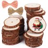 5ARTH Natural Wood Slices - 37 Pcs 2.0-2.4 inches Craft Unfinished Wood kit Predrilled with Hole Wooden Circles for Arts Wood Slices Christmas Ornaments DIY Crafts