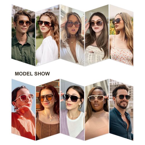 SOJOS Retro Aviator Sunglasses for Women Men,Trendy Rectangle Womens Mens Shades Sun Glasses SJ2202 Tortoise Frame Brown Grading Lens