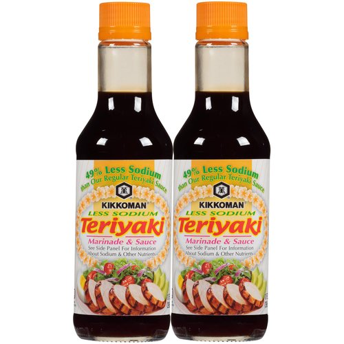 Kikkoman Less Sodium Teriyaki Sauce, 10 Ounce (Pack of 2, Total of 20 Fl Oz) (2-Pack)