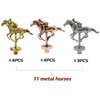 Grhonior Metal Horse for Horse Racing Board Game,Gold x4, Rose Gold x4, Silver x3 Classic Style Collection Souvenirs (Gold 4+Rose Gold 4+Silver 3)