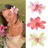 3pcs Hawaiian Flower Hair Clips for Women Orchid Flower Hair Clips Artificial Flower Hair Barrettes Hair Clips for Summer Beach Wedding