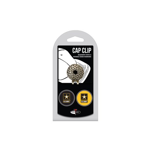 Team Golf Military Army Cap Clip With 2 Golf Ball Markers Golf Cap Clip with 2 Removable Double-Sided Enamel Magnetic Ball Markers, Attaches Easily to Hats