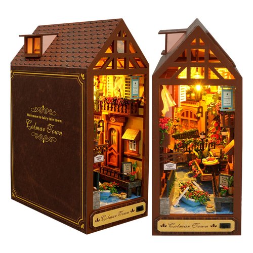 Kisoy Miniature DIY House Kit, Wooden DIY Dollhouse with Furniture for Teens and Adult, Handmade Dollhouse Toy with Furniture and Light for Birthday/Christmas Day (Leisure Years)