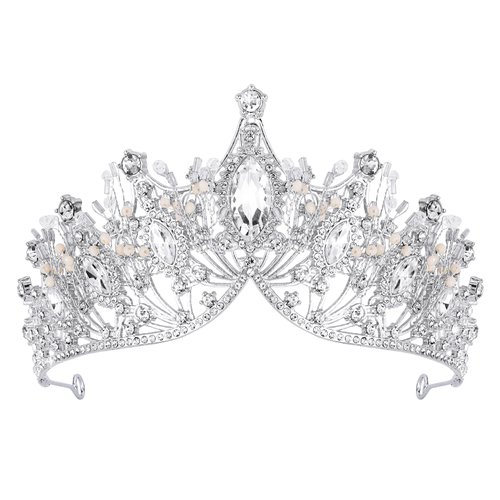 Velscrun Silver Crystal Birthday Tiara Crowns for Women Girls Elegant Princess Crown Headband Birthday Girls Sash Happy Birthday Princess Party Decorations Birthday Cake Topper Hair Accessories