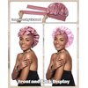 Satin Bonnet Silk Bonnet for Sleeping Silk Sleep Cap Double Layer Hair Bonnet with Elastic Tie Band for Curly Hair Night Cap (Bean Paste + Pink)
