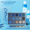 Afflano Blue Eyeshadow Palette Matte Shimmer, Highly Pigmented Waterproof Space Blue Eye Shadow Palette, Navy Silver Blue Glitter Eyeshadow Pallet for Christmas Snowflake Blue Eyes Makeup