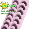 Natural False Eyelashes Wispy Mink Lashes Cat Eye Lashes Pack Fluffy Eyelashes 8 Pairs 14 mm Clear Band DD Curl Strip Fake Eyelashes By TNFVLONEINS