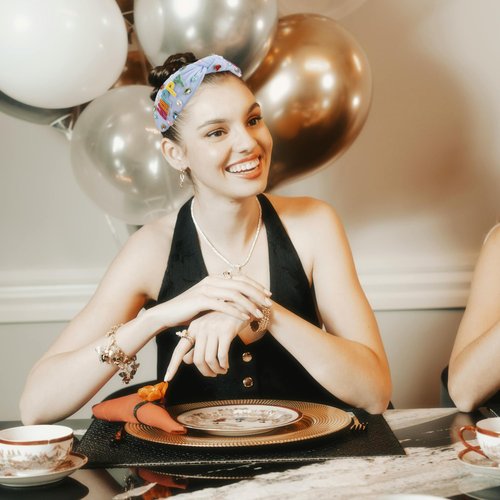 Exacoo Happy Birthday Headbands for Women Girls Blue Headband Knont Hair Bands for Birthday Decorations Wide Headband Rhinestone Pearl Hair Accessories Princess Halloween Birthday Party Decorations