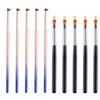 YECIRALA 10Pcs Nail Ombre Brush Nail Art Gradient Painting Brush With Wood Handle For Nail Design Brushes Set Gel Nails Gradient Color Ombre Nail Art Brushes For Women Nail Art Painting Pens Tools