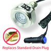 Tidal Wake Plug N' Play Underwater LED Boat Drain Plug Light for boats with 1/2" threaded Drains. No Wiring, No Holes to Drill Plugs into Accessory outlet, Add Lighting in Minutes! (Blue)