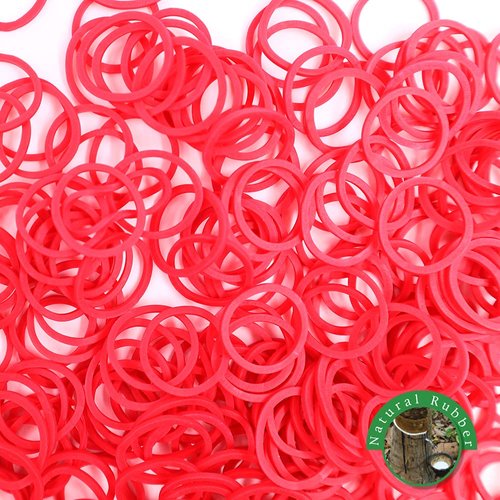 1000 Pcs Rubber Bands Hair Band Soft Elastic Hair Accessories Braids Mini Hair Ties Stretchy Hair Ties No Damage Rubber Bands for Hair Made in Vietnam (Red - 4 Pack of 250 Pcs)