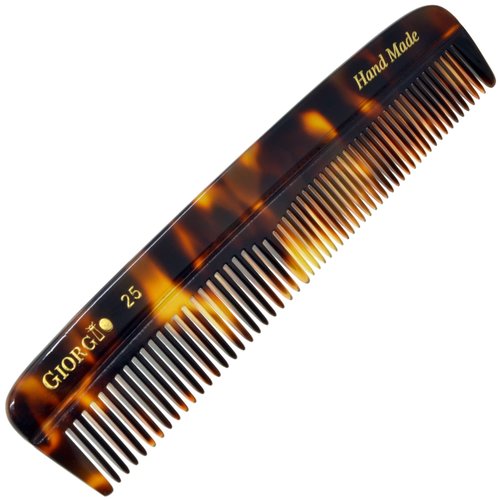 Giorgio G25 Fine Tooth Comb and Wide Tooth Pocket Comb, Hair Styling Comb for Men and Women, Handmade Beard Comb for Men, Barber Comb, and Mustache Comb for Grooming