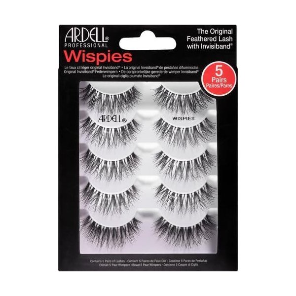 Ardell False Eyelashes Demi Wispies Black, 1 pack (6 pairs per pack)