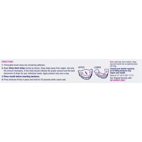 Effergrip Extra Strong Denture Adhesive Cream, Zinc Free, 2.5 oz - 2pc