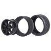 4PCS Width:1.02" (26mm) OD 2.56"(65mm) Rubber Tires & Wheel Rims 12mm Hex Hub for 1/10 Scale RC Vehicle On Road Touring Car