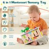 Ancaixin 6-in-1 Montessori Tissue Box Toy for 6+ Months Baby, Wooden Activity Cube, Puzzles 12-18 Months, Perfect 1 Year Old Girl Boy Gifts, Sensory Toys for Toddlers 1-3, Baby 1st Birthday Gift