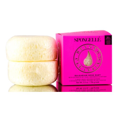 Spongelle Duet Body Wash Infused Buffers (2 per box) (Bulgarian Rose)