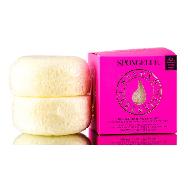 Spongelle Duet Body Wash Infused Buffers (2 per box) (Bulgarian Rose)