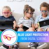 DefenderShield Kids Blue Light Blocking Glasses for Computer, Mobile, Video Games, Gaming (Pink, Orange)