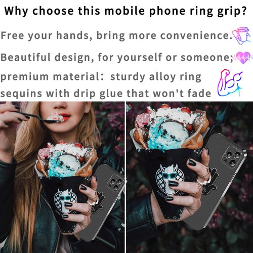 TACOMEGE Hand Phone Grip Holder, Evil Eye Phone Ring Stand Compatible with Smartphone, Tablet, E-Reader, Etc (PHGR-BK)