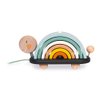 Janod - Sweet Cocoon Wooden Rainbow Turtle Stacking and Pull Toy 7 Piece Building and Nesting Stack with 6 Pastel Arches, Wobbling Head and Tail and String - Ages 18 Months+ - J0440