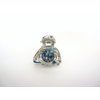 Generic Small mini silver metal clear blue ball crystal hair claw clip