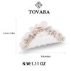 TOVABA White Hair Claw Clips for Women Shinny Rhinestones Hair Clips Cute Trendy Medium Hair Claw Clips Acrylic Clips Strong Hold Jaw Hair Clip for Thick Thin Hair