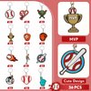 Batiyeer 36 Pack Sports Keychains Sports Ball Key Ball Keychain Bulk for Sports Birthday Party Favors (Baseball)