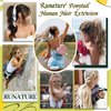 RUNATURE Human Hair Ponytail Extension Blonde Clip in Ponytail Hair Extension Dark Blonde Highlight Caramel Blonde Short Ponytail Human Hair Extensions Straight Pony Tails Hair Extension 12 Inch 70g