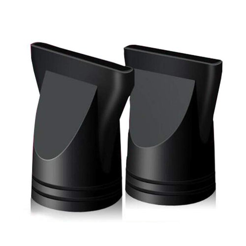 2PCS Plastic Salon Hair Dryer Nozzle Replacement Narrow Concentrator Replacement Blow Flat Hair Drying Nozzle Black
