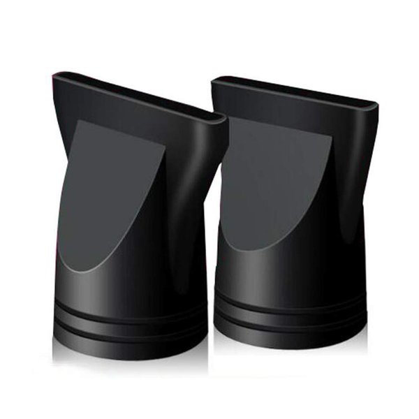 2PCS Plastic Salon Hair Dryer Nozzle Replacement Narrow Concentrator Replacement Blow Flat Hair Drying Nozzle Black