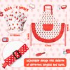 R HORSE Kid Apron and Chef Hat Set - 2Pcs Strawberry Adjustable Children Kitchen Apron, Dress up Role Play Chef Toy Cooking Baking Painting and Training Kits Kid Funny Cooking Birthday Gift for Girls