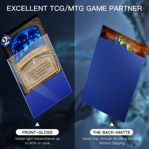 500 Count Card Sleeves for Trading Cards, Matte Deck Guard Card Sleeves, Card Protectors Sleeves for MTG, Baseball/Sports Cards, Yugioh Card, Game Card (5 Colors)