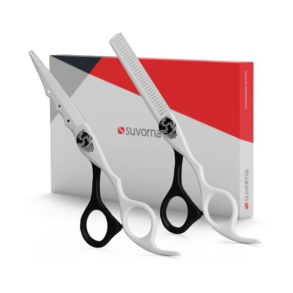 Suvorna Hair Cutting Scissors Professional with Thinning Shears for Hair Cutting | 2 Pcs Hair Cutting Shears | RightHand Professional Hair Scissors | Barber Shears Set | Hair Shears Professional