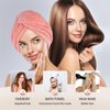 MaopaoBeauty Super Absorbent Hair Towel Wrap for All Hair Long&Thick Hairs Turban Head Wrap with Pineapple Plaid Design Hair Towel Wrap for Women(Beige&Light Pink)