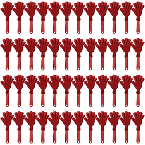 ZCYSRLQIN 48 Pcs Maroon Hand Clappers 7.5 Inch Clappers Noisemakers Noise Makers Party Favors Plastic Clapper Sporting Events Cheers Ball Dance Basketball Football Noisemakers （Maroon）