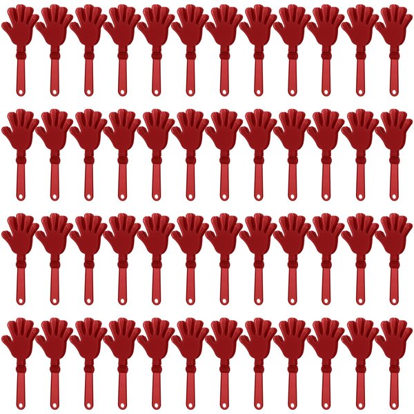 ZCYSRLQIN 48 Pcs Maroon Hand Clappers 7.5 Inch Clappers Noisemakers Noise Makers Party Favors Plastic Clapper Sporting Events Cheers Ball Dance Basketball Football Noisemakers （Maroon）