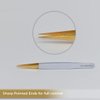 2pcs White Straight and L-Shaped (Boot) Gold Pointed Eyelash Tweezers for Lash Extension - Stainless Steel Precision Tweezers for Volume and Classic Lashes - False Eyelash Extension Kit.