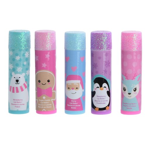 iscream Winter Friends 5-Piece Scented Holiday Lip Balm Set