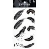 PP TATTOO 1 Sheet Black Bird Feather Animal Waterproof Temporary Tattoo Festival Flash Fake Tattoo Body Art Stickers