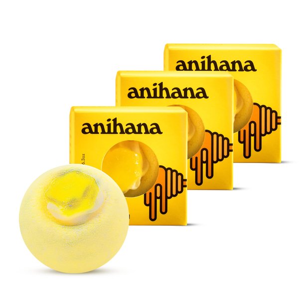 ANIHANA Bath Bombs 3 Pack | Essential Oil Scented Aromatherapy Bath Steamers | Manuka Honey | Birthday Gifts for Women, Mom & Teens | Me Time Spa Day