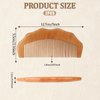 Small Wooden Travel Comb, 2 Pack Natural Peach Wood Anti-Static Detangling Pocket Hair and Beard Comb with Polished Surface