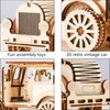 YII WMOC 3D Wooden Puzzle Retro Car Model Desktop Toy DIY Handmade Wooden Model Car Kit Adult/Youth/Children Creative Gift