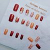 Thanksgiving Fall Press on Nails Medium Square Fake Nails Maple Leaf Orange Glitter Plaid Acrylic Nails Press ons Cute Autumn Leaves Design Full Cover Fall Coffin False Nails Stick on Nails for Women