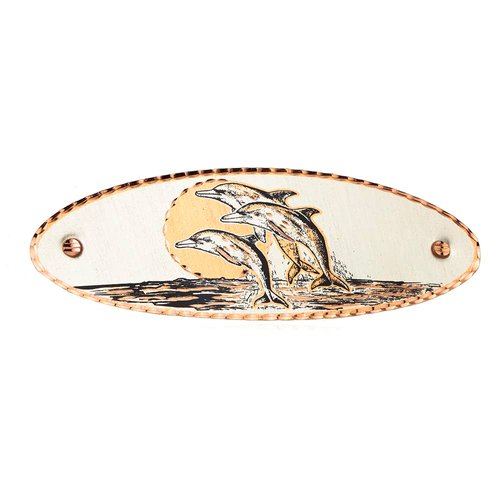 Women’s Artisan Handcrafted Jumping Dolphins Hair Clips. Wildlife Dolphins Hair Barrettes. No Sli...