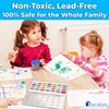 Easy-Clean NonToxic 28 Shiny Colors Watercolor Set With Brush. Bright Washable Paint Is Fun Shiny And Quick Dry. Great Gifts For Kids And Beginners. Sturdy Case + Best Gifts for Children Activities.