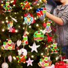 9PCS Christmas Tree Decorations DIY Wooden Painting Craft Kits, Christmas Tree Hanging Ornament Art Craft Supplies Painting Kit Cute Wooden Hanging Ornaments for Tree Christmas Decorations Indoor